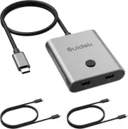 USB C Switch, Bi-Directional USB-C Switcher 8K@60Hz Video 1 in 2 Out/2 in 1 Out