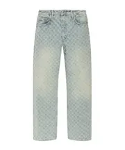 monogram-jacquard jeans 28 light blue