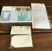Nicole's Nursery Gift Tag Kit, Paper Tags & Cloud Garland For Baby Boy