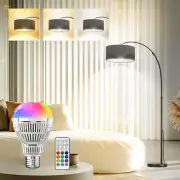 SANSI Floor Lamp for Living Room with 18W RGB Bulb, Remote Control Arc Standi...