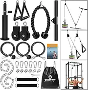 SERTT Weight Cable Pulley System Gym, Upgraded Cable Pulley Attachments for Gym LAT Pull Down, Biceps Curl, Tricep, Arm Workouts - Weight Pulley System Home Gym Add On Equipment