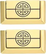 Gold Cabinet Knobs 2 Pack Chinese Brass Bedside Table Shoe Cabinet Invisible Handle Cabinet Drawer Wardrobe Door Hidden Handle Copper Color