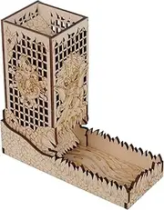 CZYY Dice Tower with Tray Wood Laser Etched Mind Flayer Portable and Collapsible Dice Roller Perfect for Board Game and Tabletop RPG (Cthulhu)