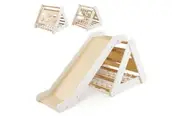 Costway Climb Playset 4in1 Climbing Frame Triangle Climber Slide Set w/Net Ladder Ramp Indoor Activity Center Gift