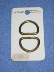 La Mode Metal Gold D Ring Buckle Bag Strap Hardware Fashion Accessories 1" Qty 2