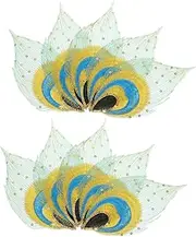 Gogogmee 10pcs Peacock Applique Patch Embroidered Fabric Patches for Costume Decoration Durable DIY Sew Appliques for Clothing Jackets and Cultural Performances