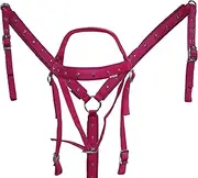 SS19 Premium Synthetic Horse Tack Set with Headstall Breast Collar and Reins - Full and Cob - Multiple Color Equine Tack Set