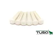 Graph Tech Tusq Traditional Style Bridge Pins, White with Mother of Pearl inlay