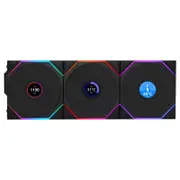 Lian Li UNI Fan TL LCD 120 Wireless Reverse Blade Fan - 3 Pack with Controller (12RTLLCD1W3B)