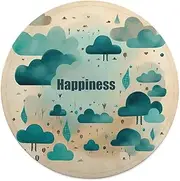 Soft Throw Blankets Funny Circular Blanket Novelty Cloud Happiness Printing Flannel Blanket for Beds Couches Camping