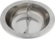 Stainless Steel Hot Pot with Divider, Shabu Shabu Hot Pot, Chinese Dual Sided Pot Set, Chinese Fondue Hotpot Soup Pot for Induction Cooktop, Two Flavor Separation 28cm Sliver