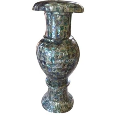 21'' Marble Flower Vase, Abalone Shell home decor art & collectibles