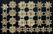Scrap Die cut German Dresden Gold Foil Paper Stars Victorian Crafts