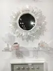 15" Sunburst Design Wall Hanging Mirror Elegance Look Round Office Bathroom Deco