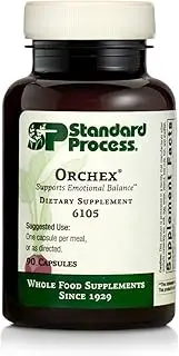 Standard Process Orchex - Whole Food Nervous System Supplements, Cholesterol, Mental Clarity and Emotional Support with Soy Protein, Ascorbic Acid, Calcium Lactate, Wheat Germ, and More - 90 Capsules