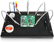 Kaisi Soldering Station Helping Hands with Soldering Mat, 5 Flexible Arms Third Hand Tool Heat-Resistant Silicone Solder Mat Base Soldering Kit Helping Hands for Soldering Repair Hobby Crafts Jewelry
