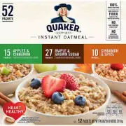 Quaker Oats Instant Oatmeal, Variety Pack, 52 Count