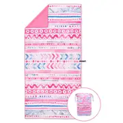 Newlyfe XL Pink sands Adult Beach Towel & Pouch