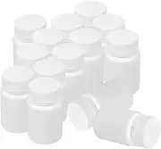 LRXIYODE 20pcs White Pill Bottles with Screw Caps Portable Empty Medicine Storage Containers for Tablets Lightweight Refillable Pill Dispenser Holder with
