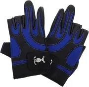 Kisangel 1pair Fishing Gloves for Men and Women Three-Finger Design for Manipulation Fit with Pattern for Night Fishing Outdoor Hand Against Cold Weather