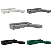 Foret 6 Seater Arm Sofa Modular Ottoman Velvet Tufted Lounge Couch Chaise 5 Colors