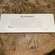 Surmen GT108 Wired Typewriter Keyboard Full Size Retro Style - White/Red/Black
