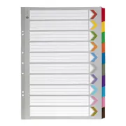 Marbig 10-Tab A3 Portrait Ring Binder Plastic Tab Divider Document Organiser