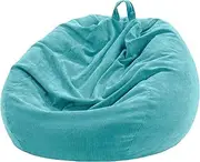 Bean Bag Chair Cover (No Filler) for Kids and Adults. Extra Large Animal Storage Soft Premium Corduroy,Lake blue-70x80CM