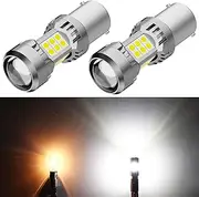 PHINLION 3200 Lumens Super Bright 1156 1141 3497 P21W 7506 LED Reverse Light Bulbs with Projector for Car Truck RV Backup Lights, 6000K Xenon White