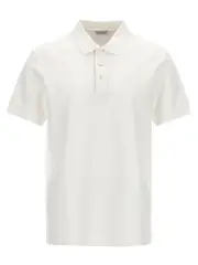 [Burberry] Burberry-Logo Embroidery Shirt Polo Bianco-Uomo S White