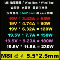 在飛比找蝦皮購物優惠-MSI 180W 原廠變壓器 GX780DX P65 8RD