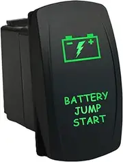 12V 20A / 24V 10A MOMENTARY Rocker Switch Battery Jump Start 6C83GM Universal fits Toyota Nissan Holden Mitsubishi Ford Amarok etc. Dual LED in Green