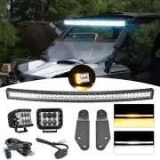 Strobe Amber/White 42" Light Bar Roof Mounts+4" Pods For Can-Am Commander 1000