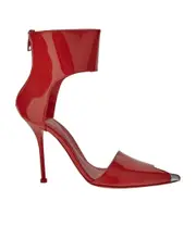 Alexander McQueen Metallic Toe-Cap Pumps 36 Red