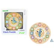 Tooky Toy Forest Friend Kids/Childrens Wooden Clock Shape Sorter Puzzle 3Y+