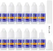[MUSILAN] Nail Glue,Nail Glue for Acrylic Nail Tip 12 Bottles Professional Nail Glue False Nail Extension Tips Glue for Broken Nails Adhesive Super for Press on Nails Adhesive with Glass Nail Files