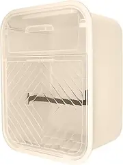ONMELON Double Toilet Paper Holder, Wall Mounted Toilet Paper Holder, Transparent Toilet Paper Holder, Anti-Fouling Tissue Storage, Easy to Install (Cream)