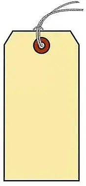 Shipping Tag, Med. Wt., MANILLA, Sz #1 (1-3/8" X 2-3/4"), Strung - Box of 1000