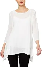 [Alfani] Petite Draped-Knit High-Low Top