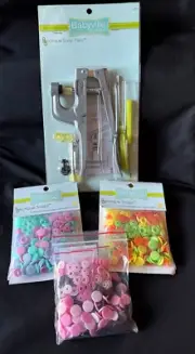 lot sewing 174 snap sets multi-color & Pliers Kit Dritz Babyville Boutique craft