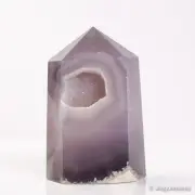 416g100mm Druzy Agate Geode Tower Point Natural Crystal Polished Quartz Healing