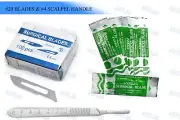 SCALPEL BLADES #20+#21+#22+23 25 EACH + SCALPEL HANDLE #4 SURGICAL KNIFE
