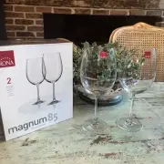 Set of 2 l Rona Magnum 85 Bordeaux Wine Glasses Stemware. 850 ml NEW IN BOX