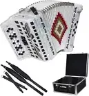 SofiaMari NSM-3412 34-Button 12 Bass Accordion FBE White