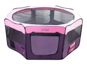55" Portable Puppy Pet Dog Soft Tent Playpen Folding Crate Pen New - Pink/Purple