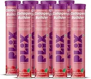 PLIX - THE PLANT FIX Collagen Builder Bubbly Effervescent - 15 Tablets (Pack of 8 Watermelon) for Hydrated Skin & Anti-Aging | Amino Acid Blend For Collagen Production | Vitamin C & E | 100% Vegan
