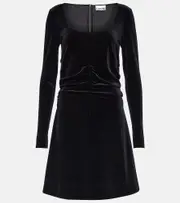 [Ganni] Ganni Ruched velvet minidress AU 16 black