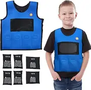 TOPARCHERY Weighted Vest for Kids with Sensory Needs - Compression Vest for Children with SDP, ADHD, ADD, Sensory Overload - Kids Weighted Vest Includes Removable Weights