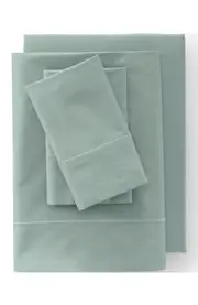 Lands' End 400 Thread Count Premium Supima Cotton No Iron Sateen Bed Sheet Set in Desert Sage at Nordstrom, Size Queen