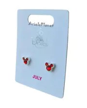 Disney Parks Mickey Mouse Month of July Birthstone Earrings